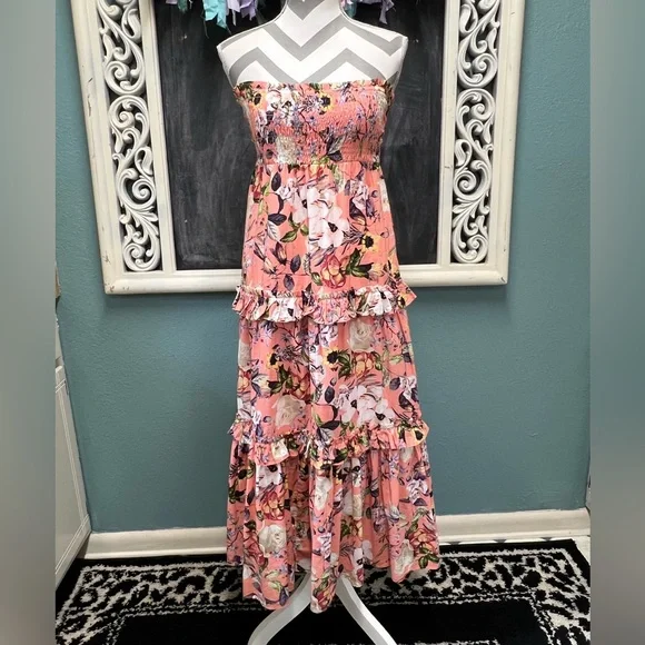 chinese dress ladies All Inclusive Blue Floral Maxi Dress – Shop the Mint main image 1